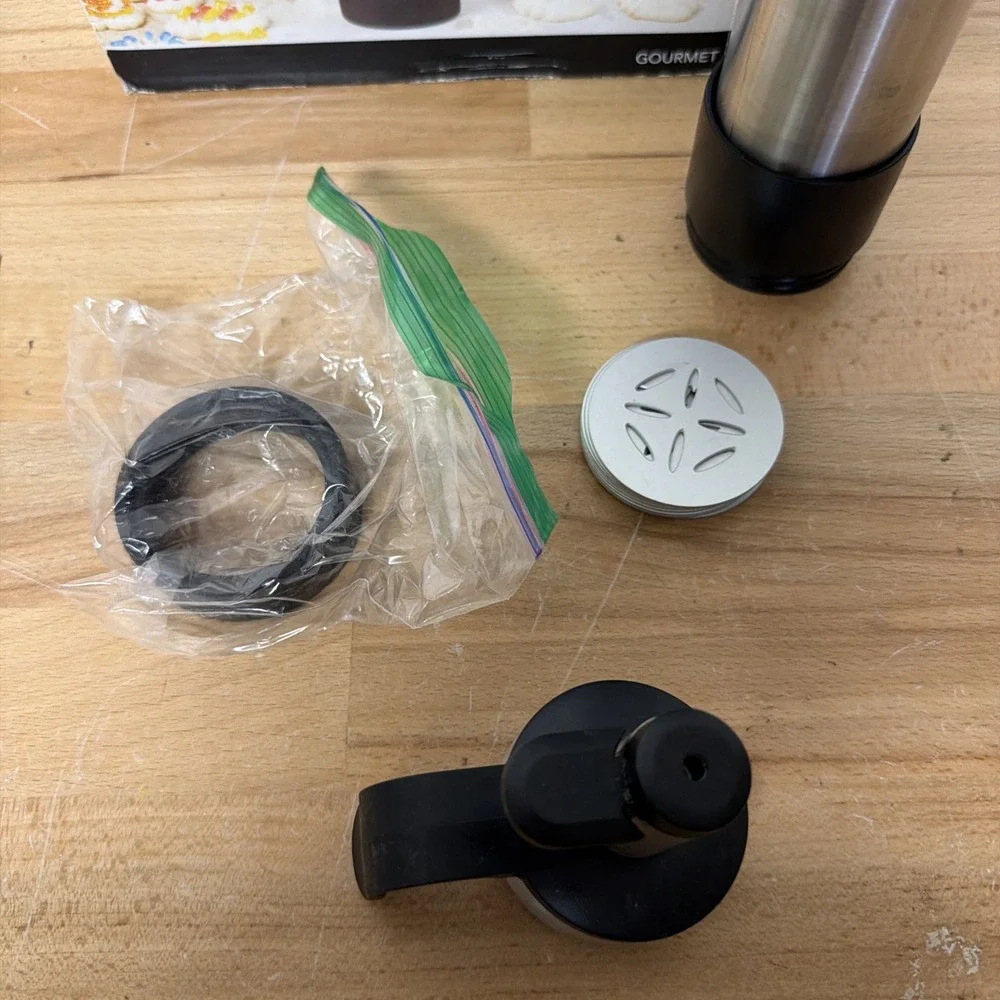 KitchenAid Gourmet Cookie Press Set Stainless Steel Black 9 Discs KN306FPOBC